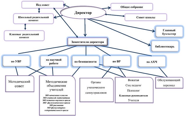 Структурные подразделения в школе отсутствуют.